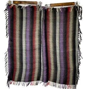 Vintage Ben Goodman Striped Scarf with Fringe